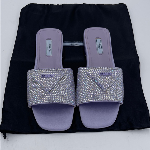 Prada Women's Purple Embellished Sandals - Picture 1 of 5